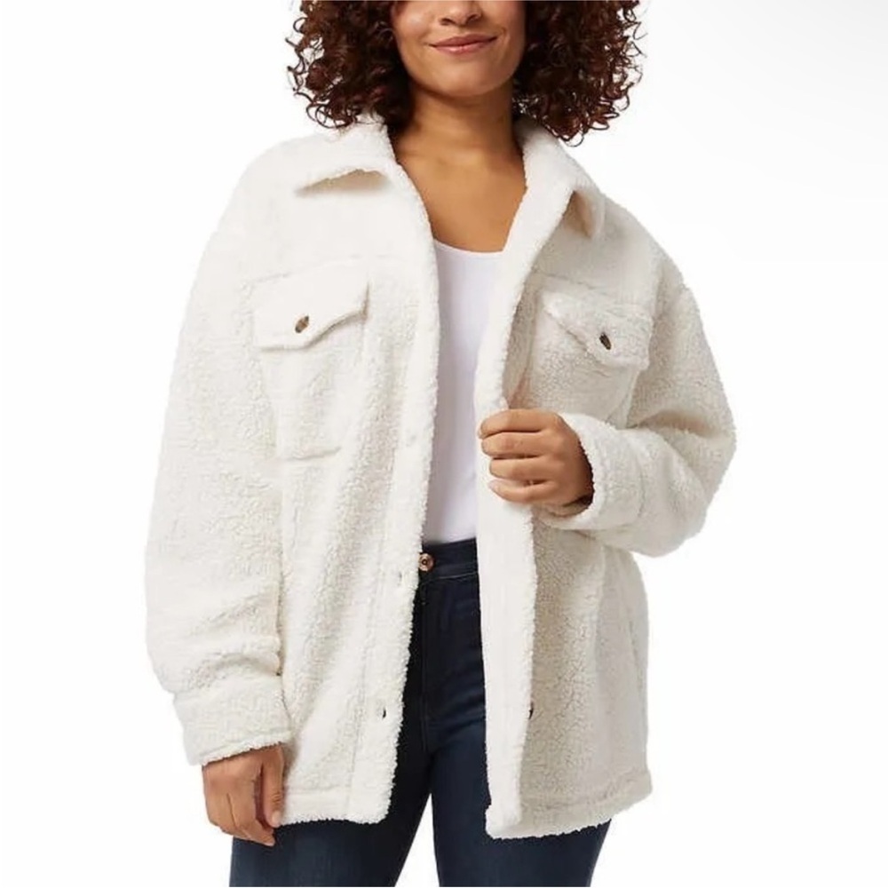 NWT 32 Degrees Ladies' Cream Cozy Shacket